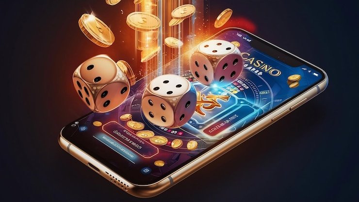 Mobile device displaying engaging slot game interface with touch controls